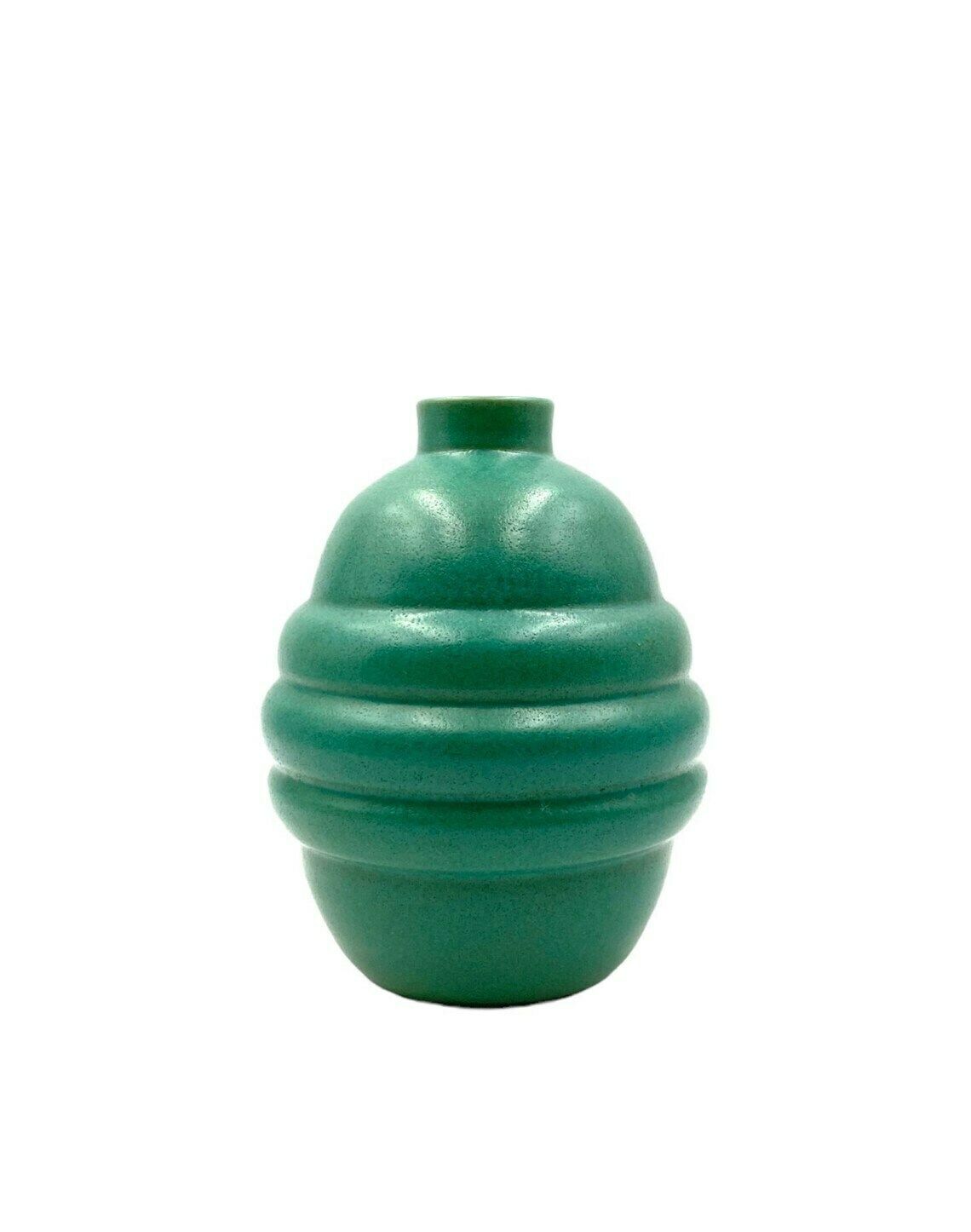 Art Déco Turquoise Faience Vase, France 1940s photo Home Decor