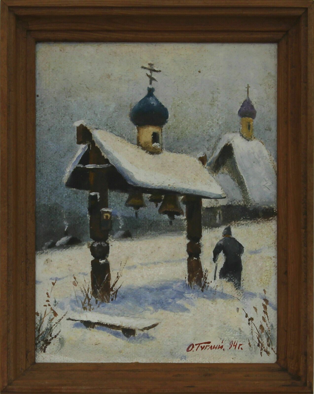 Oil On Board By Oleg Gugliy Titled "Belfry" Mr. Kherson (Belfry, Kherson)