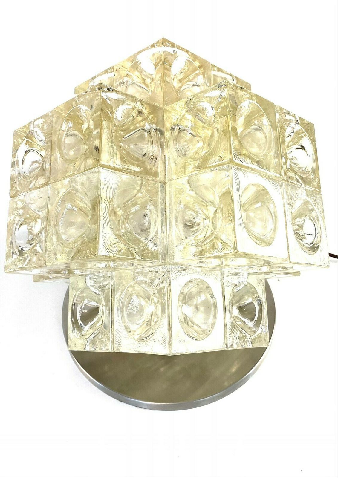 Albano Poli, "Eclisse" Modernist Sculptural Table Lamp, Poliarte Italy, 1968 photo vinterior