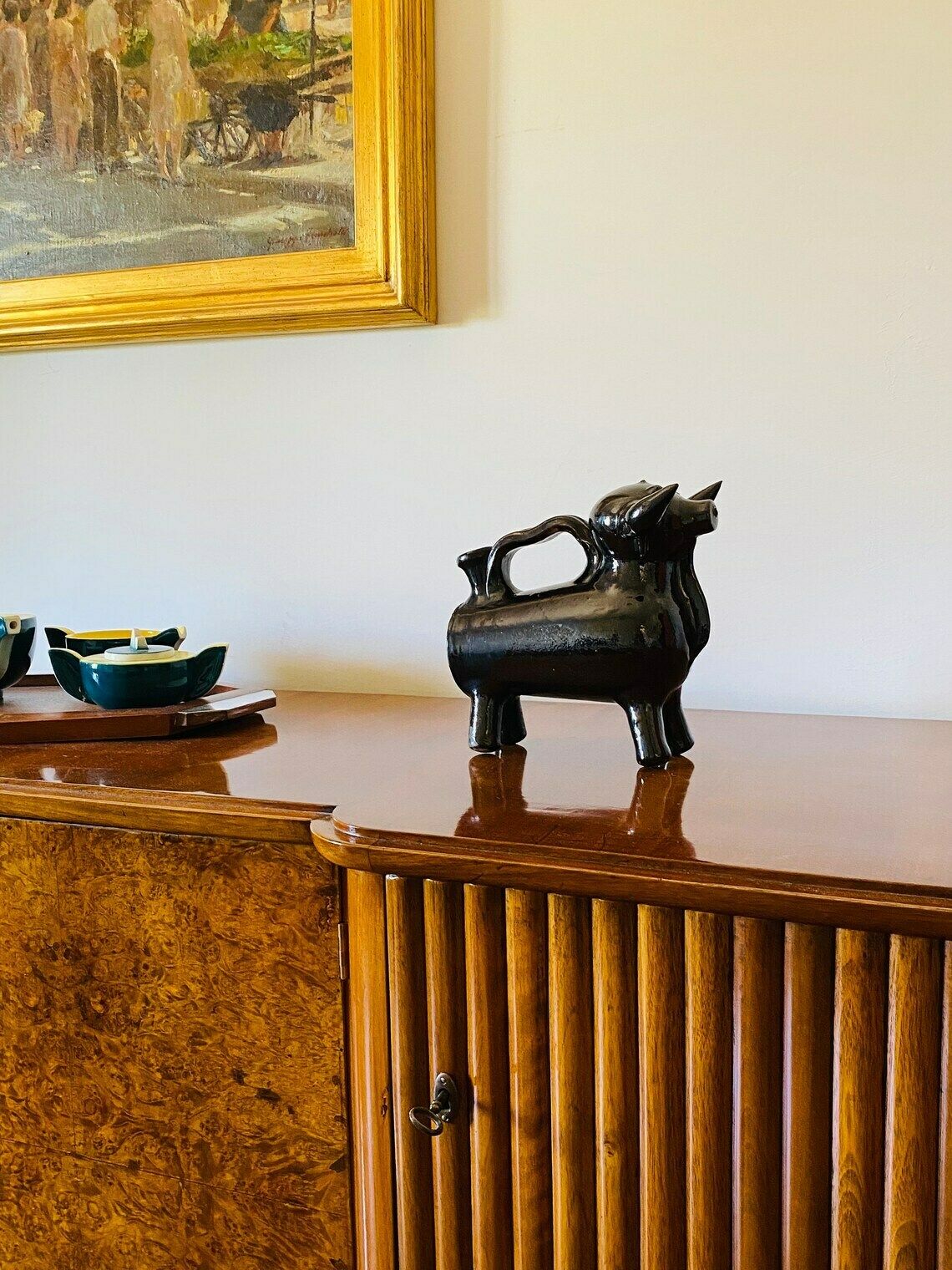 Ancient Mediterranean Style Bull Shaped Jug Sculpture, France 1970s photo furniture