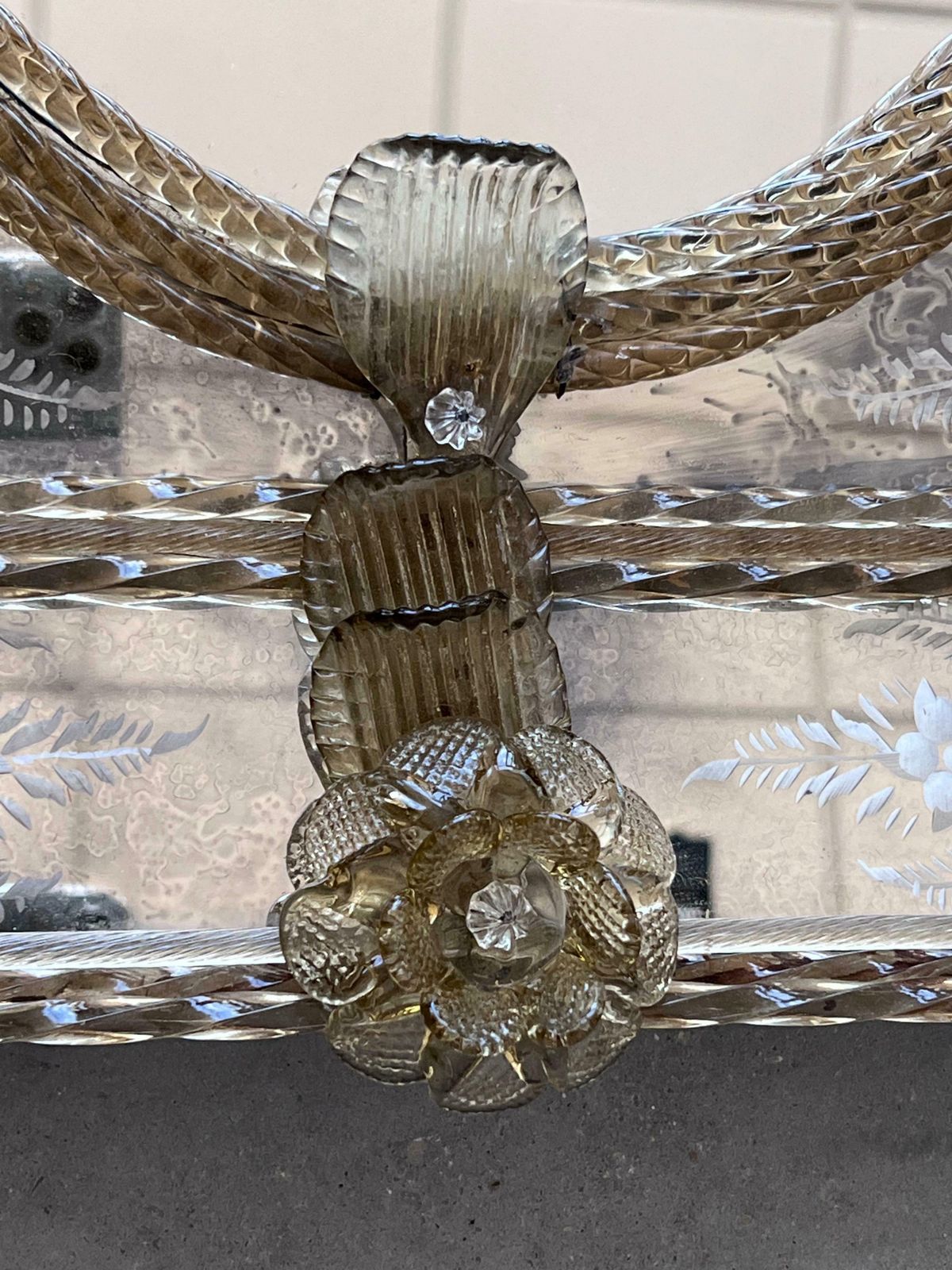 Home Decor 18th Century Crest Top Venetian Rectangular Mirror, Handmade And Hand Silvered photo