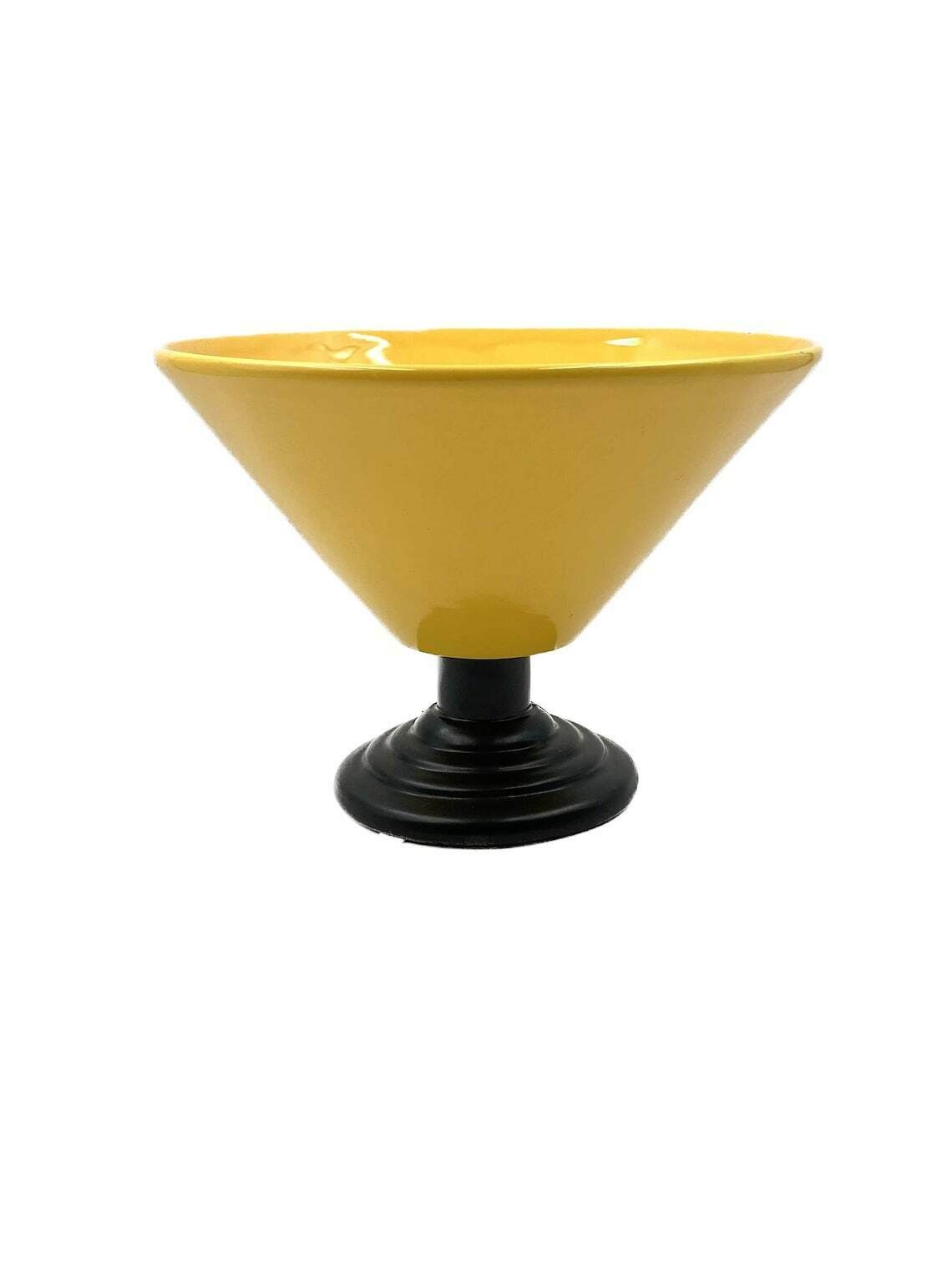 Yellow Conic Vase, Postmodern Memphis Milan Style, Italy 1980s photo for sale