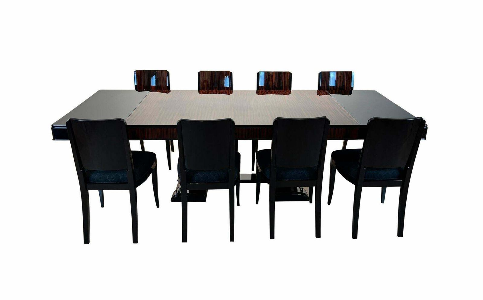 Art Deco Expandable Dining Room Set With 8 Chairs, Makassar, France Circa 1930 photo 20901.52