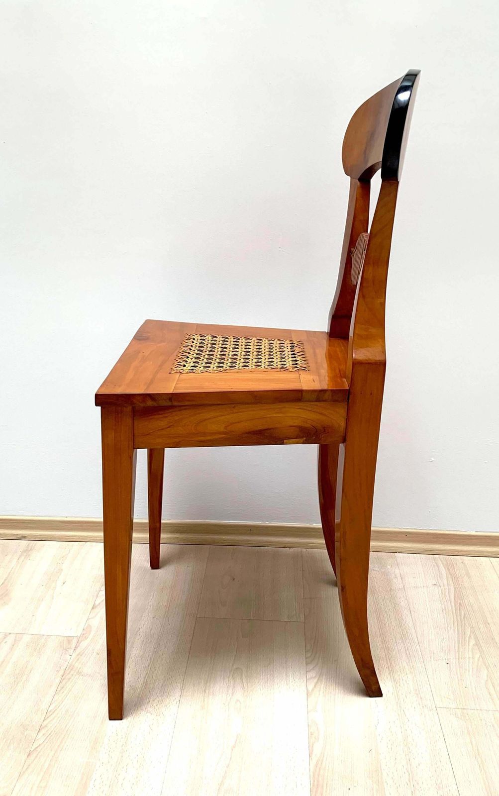 photo for sale Set Of Six Biedermeier Board Chairs, Cherry Wood And Mesh, Vienna, Circa 1830