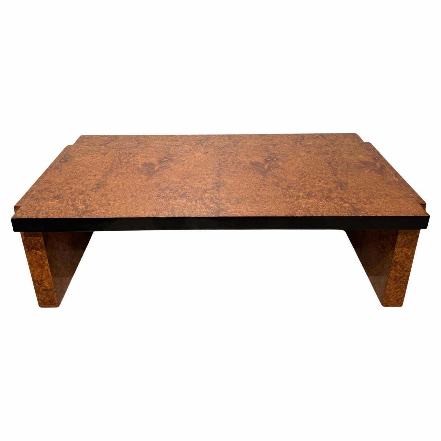 Art Deco Sofa Table, Amboyna Roots Veneer, France Circa 1930