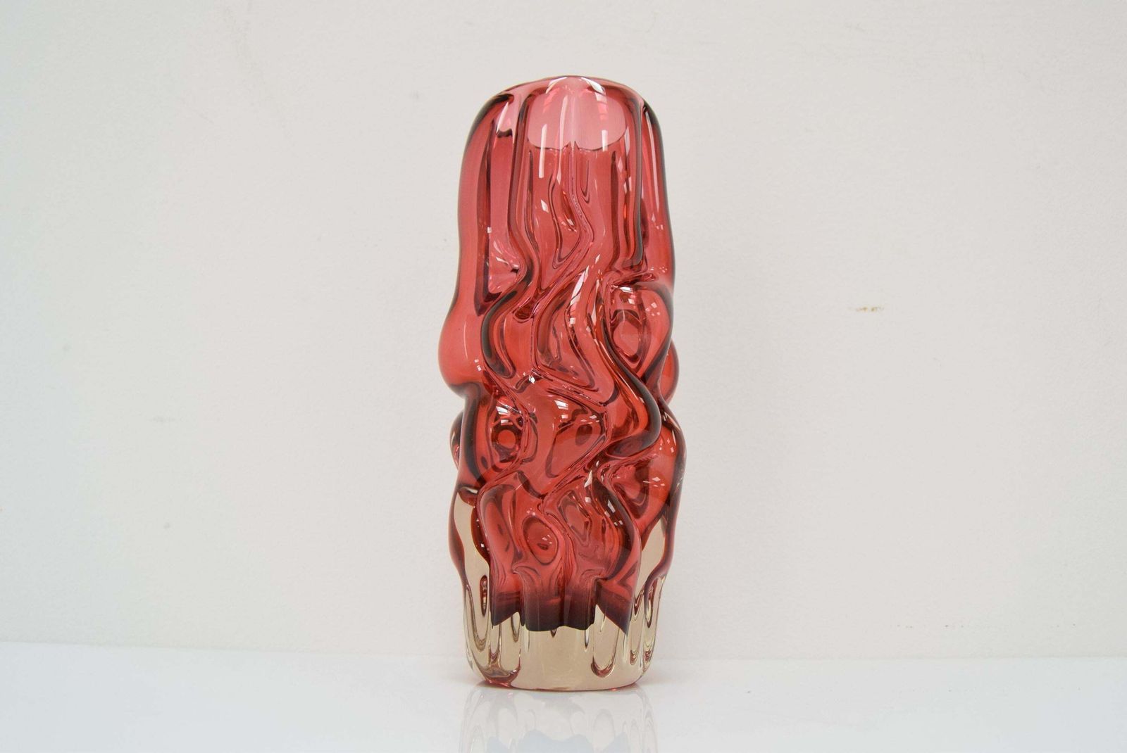 328.0 Glass Vase By Pavel Hlava For Crystalex Nový Bor, 1970's. photo