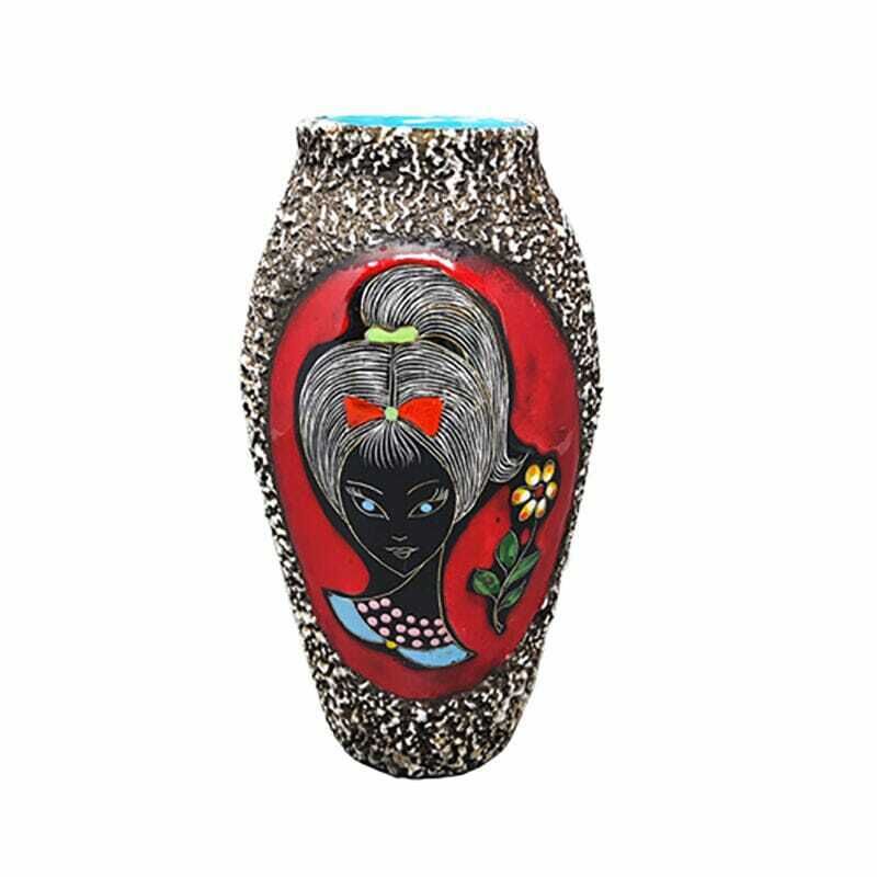 1960s Stunning Lava Vase By Melior. Made In Italy