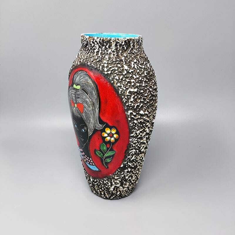 1960s Stunning Lava Vase By Melior. Made In Italy photo Home Decor