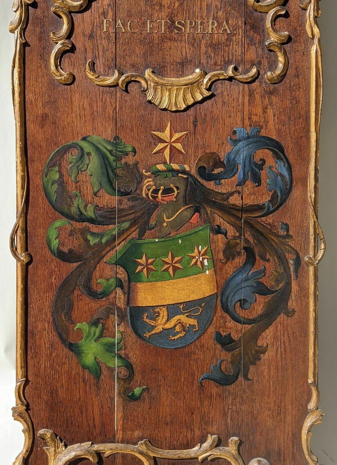 Fine Antique Oak Hand Painted Coat Of Arms Clan Matheson photo for sale