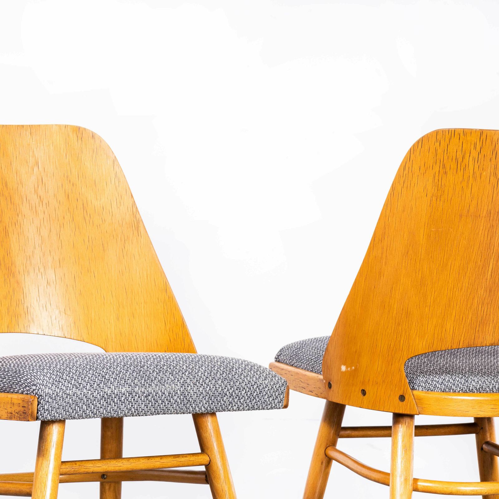 1950’s Upholstered Ton Dining Chairs By Radomir Hoffman – Set Of Four photo for sale
