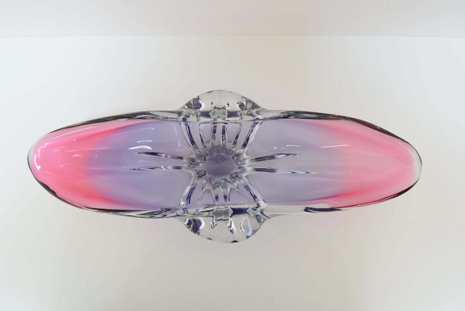 Art Glass Oblong Bowl By Josef Hospodka For Glasswork Chřibská, 1960' photo 358.0
