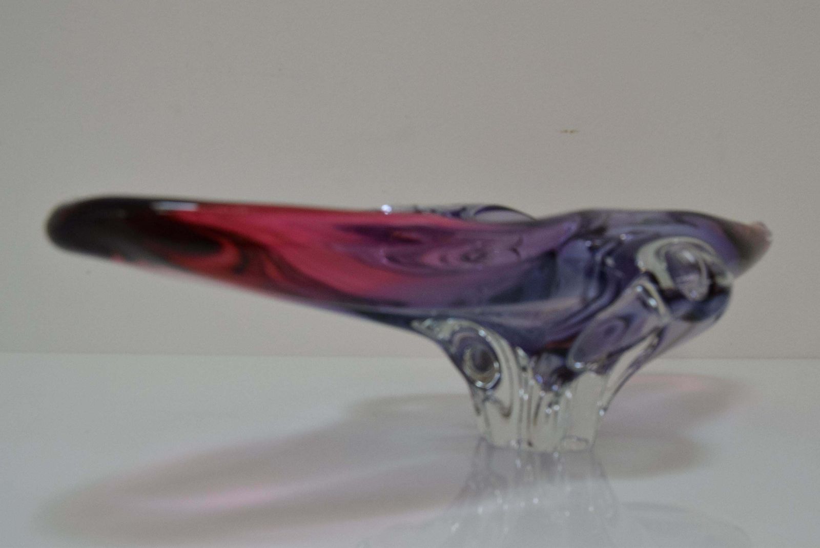 Home Decor Art Glass Oblong Bowl By Josef Hospodka For Glasswork Chřibská, 1960' photo