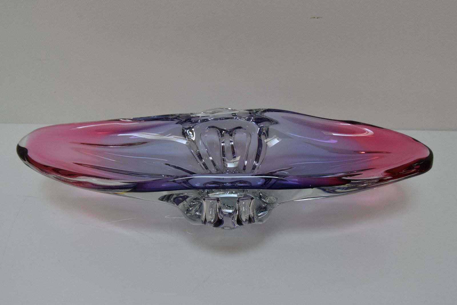 photo vinterior Art Glass Oblong Bowl By Josef Hospodka For Glasswork Chřibská, 1960'