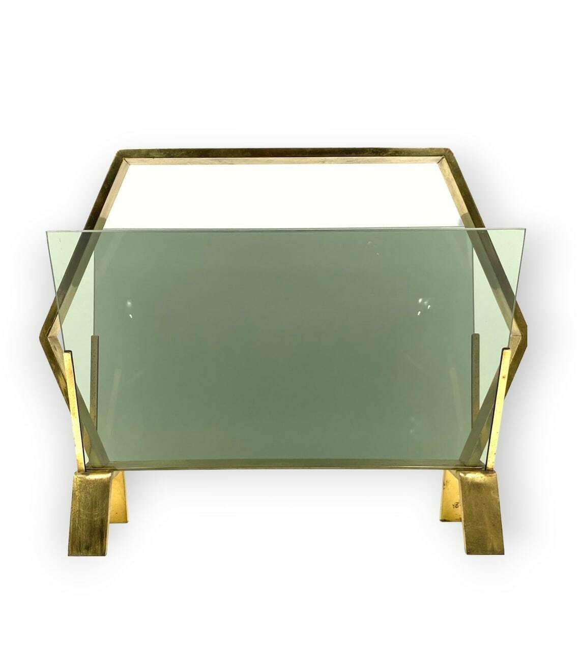 Modern Brass Magazine Rack, Italy 1970 photo vinterior