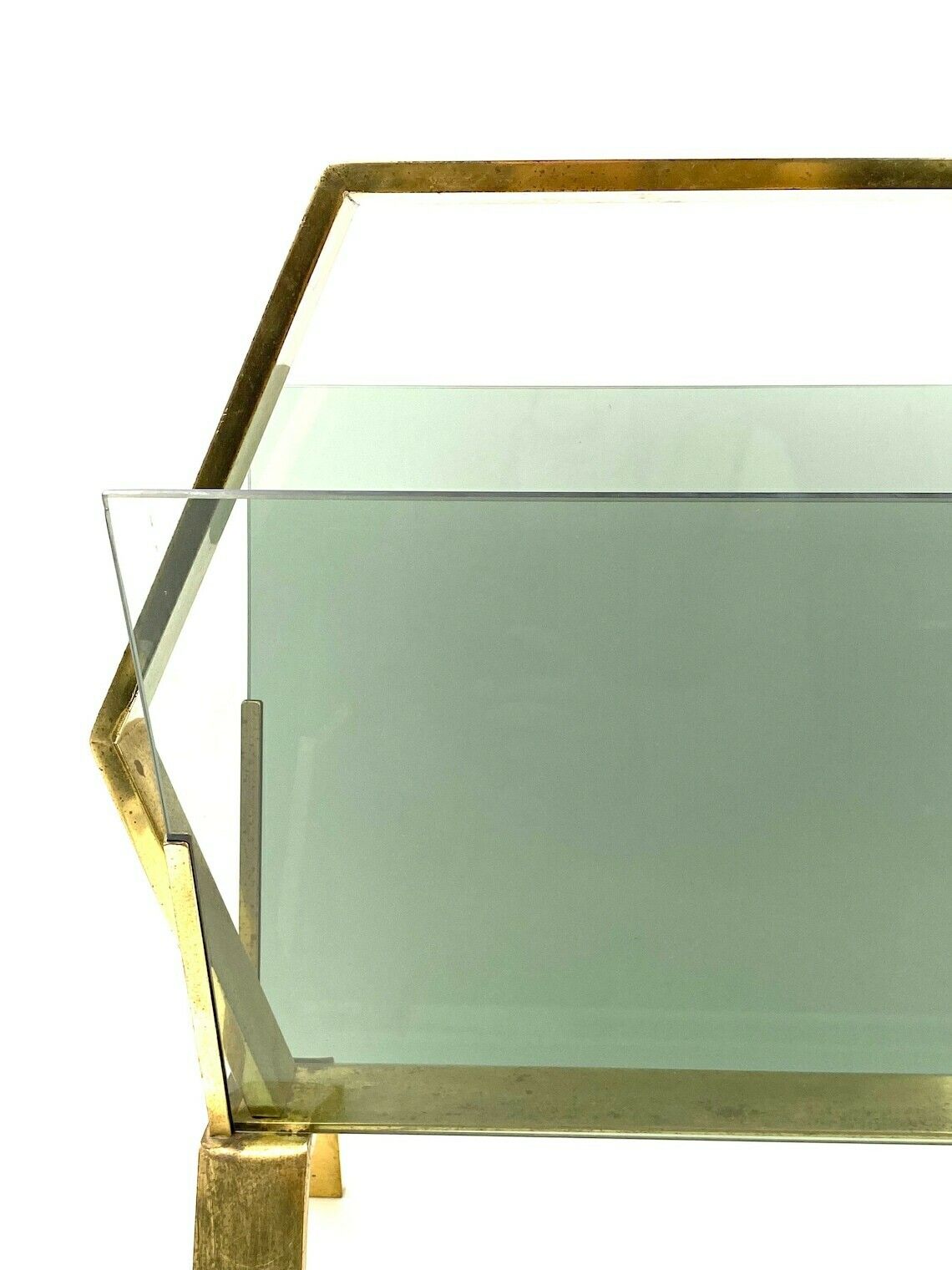 Modern Brass Magazine Rack, Italy 1970 photo buy