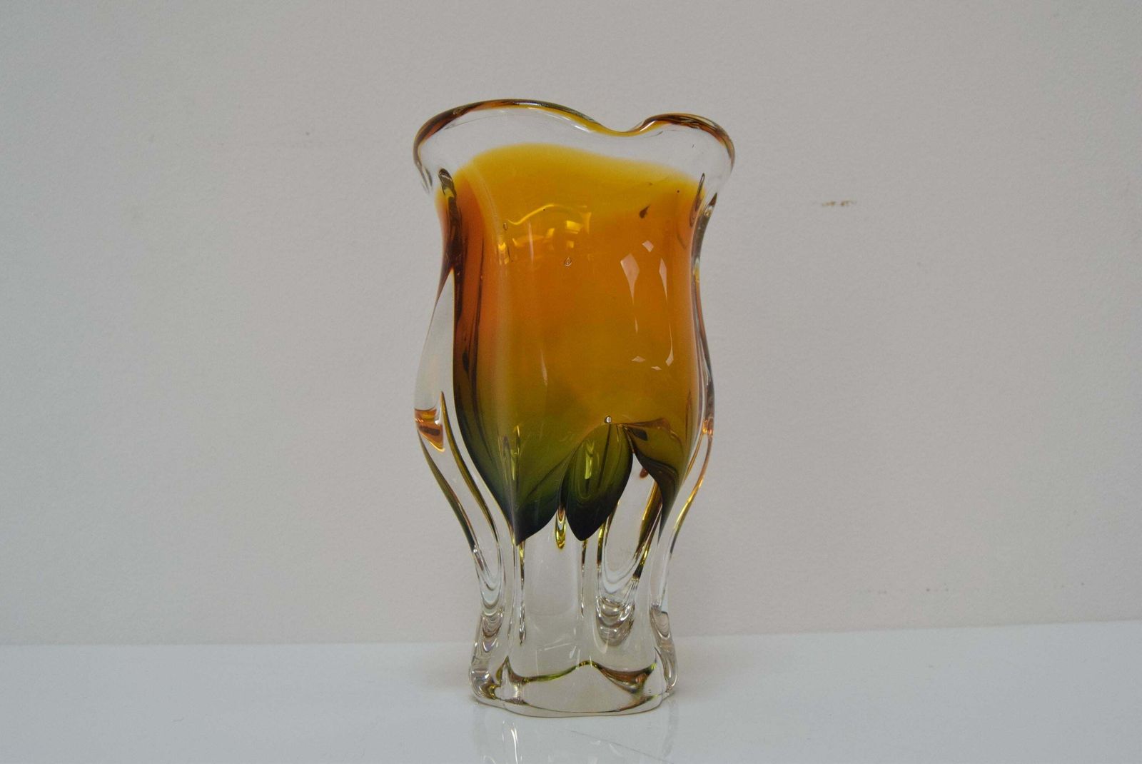 Art Glass Vase By Josef Hospodka For Glasswork Chribska, 1960's. photo vinterior