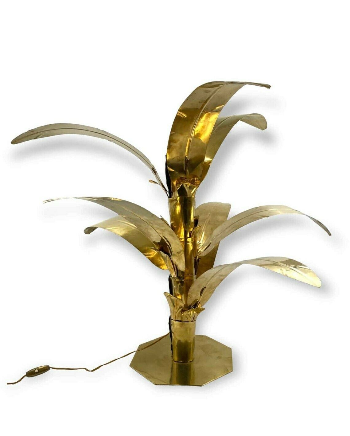 Palm Tree Brass Floor/Table Lamp, Bottega Gadda Italy, 1960 photo vinterior
