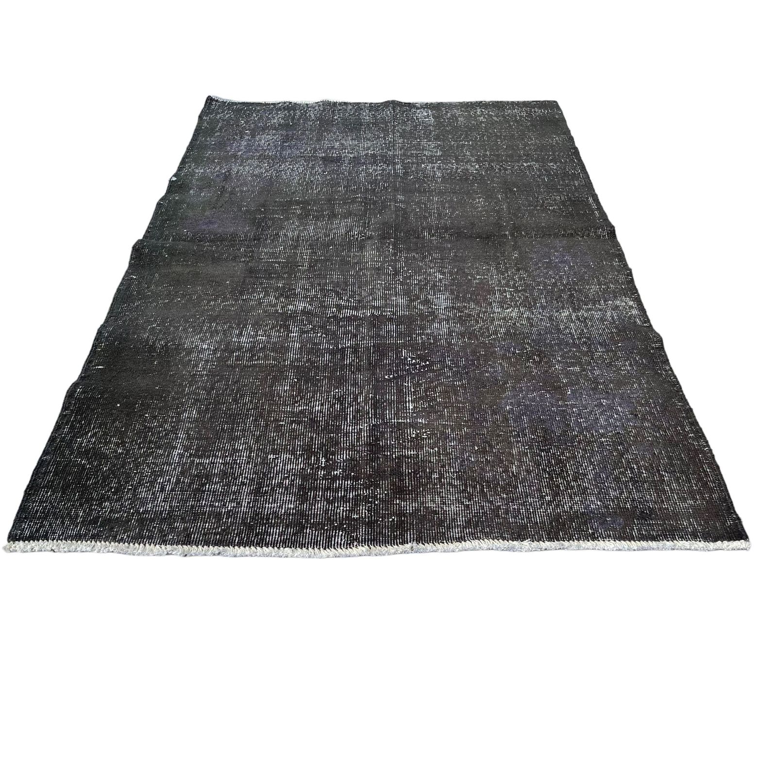 Vintage Distressed Turkish Rug , Over Dyed Grey, 200 X 120 Cm photo 519.0