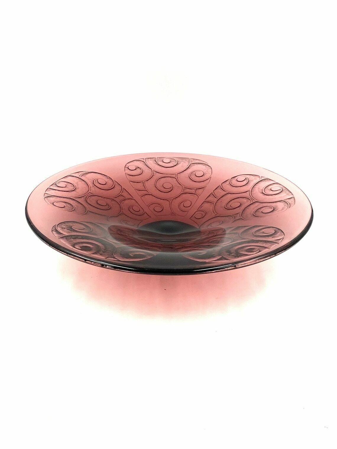 Charles Schneider, Important Art Deco Purple Glass Centerpiece, Le Verre Francais, France 1930s photo furniture