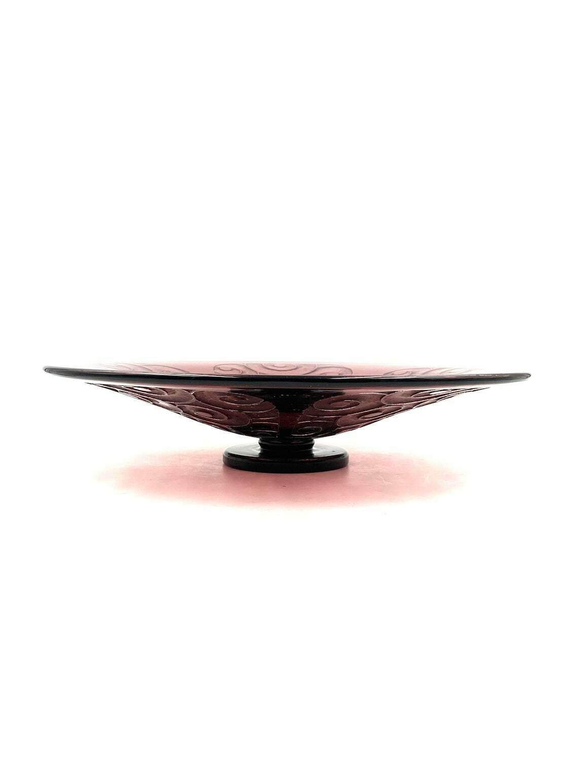 Charles Schneider, Important Art Deco Purple Glass Centerpiece, Le Verre Francais, France 1930s photo 1092.0