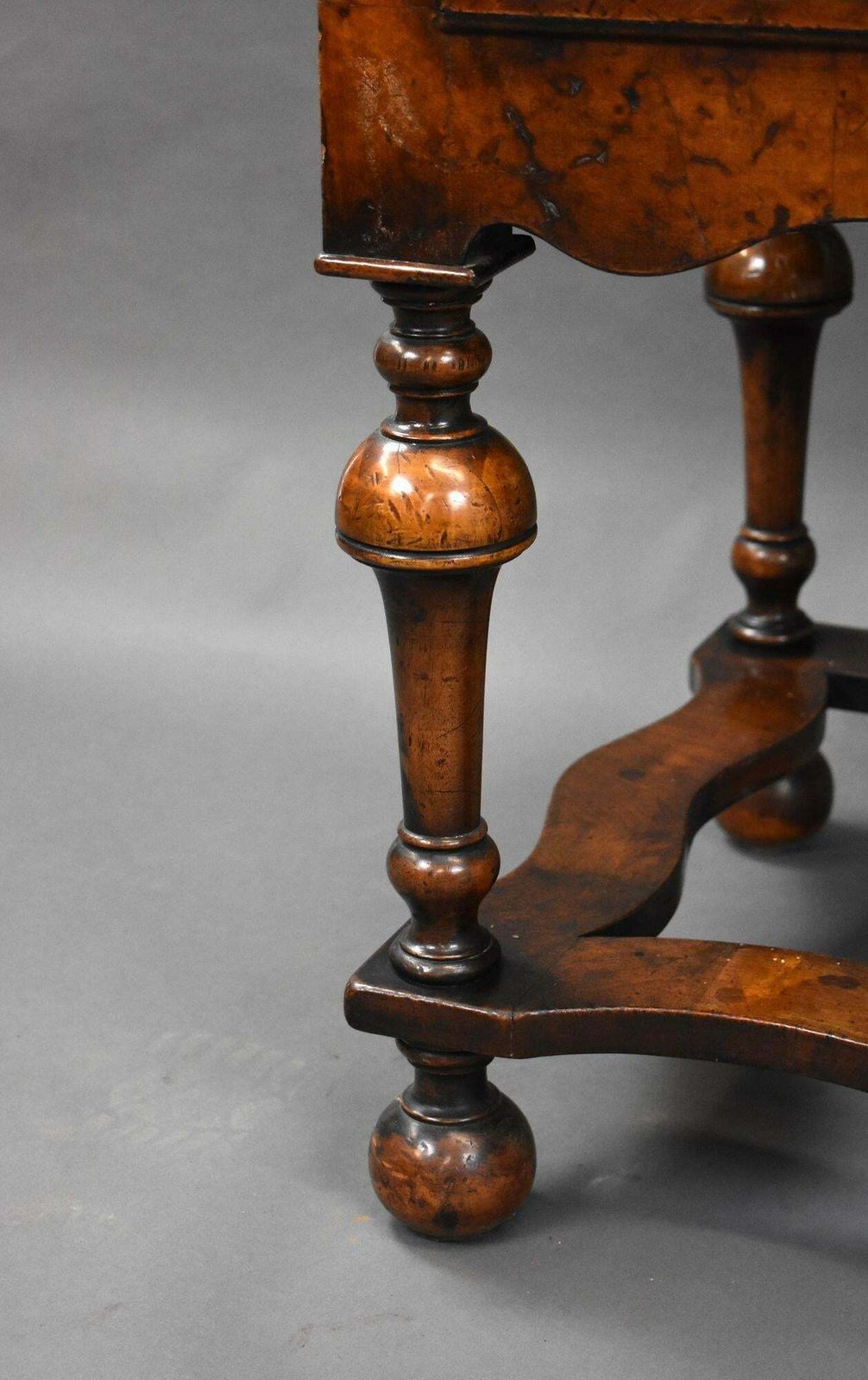 1750.0 19th Century Figured Walnut Chest On Stand photo