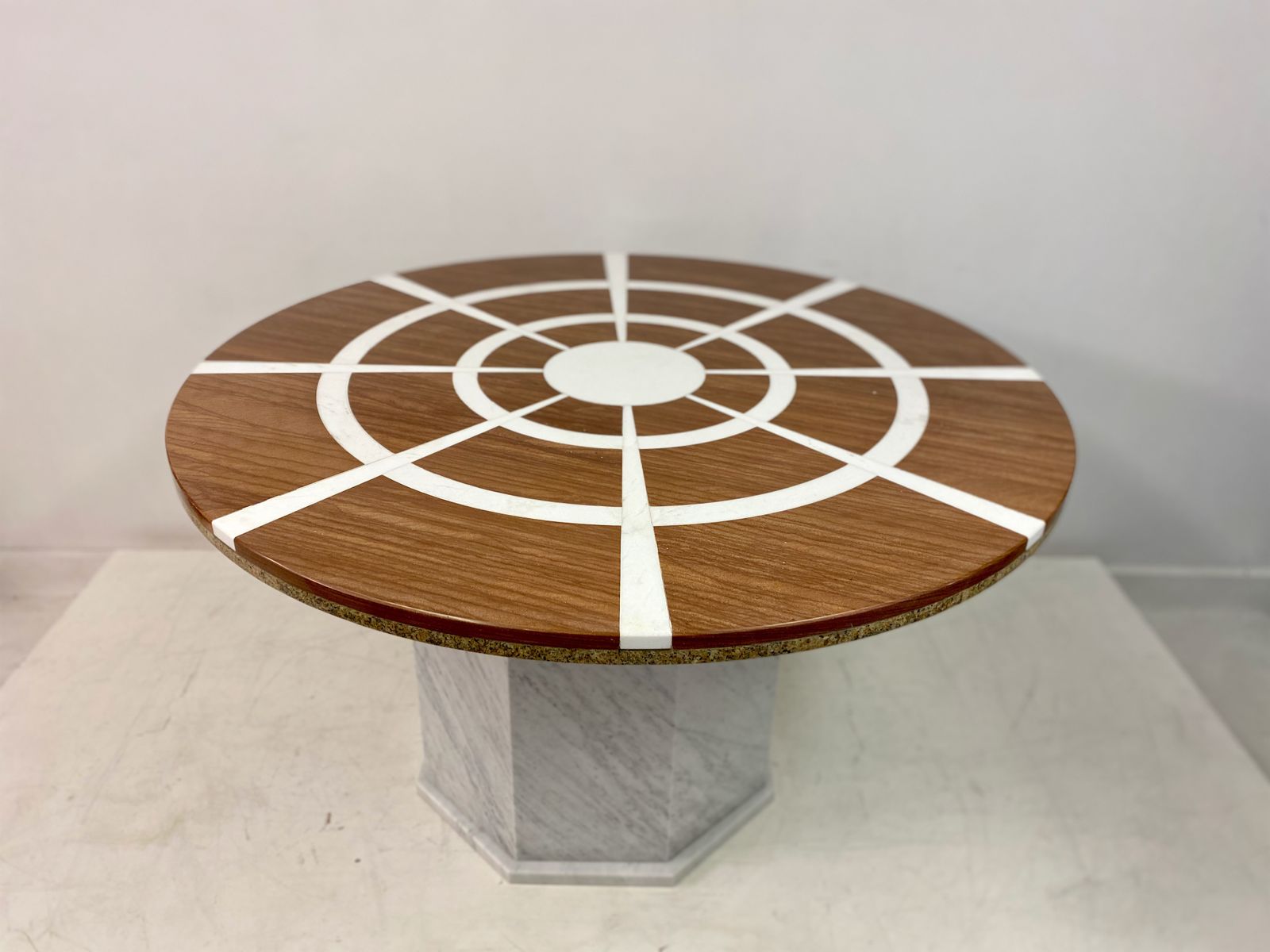 1970s Red And White Marble Dining Or Centre Table photo Furniture