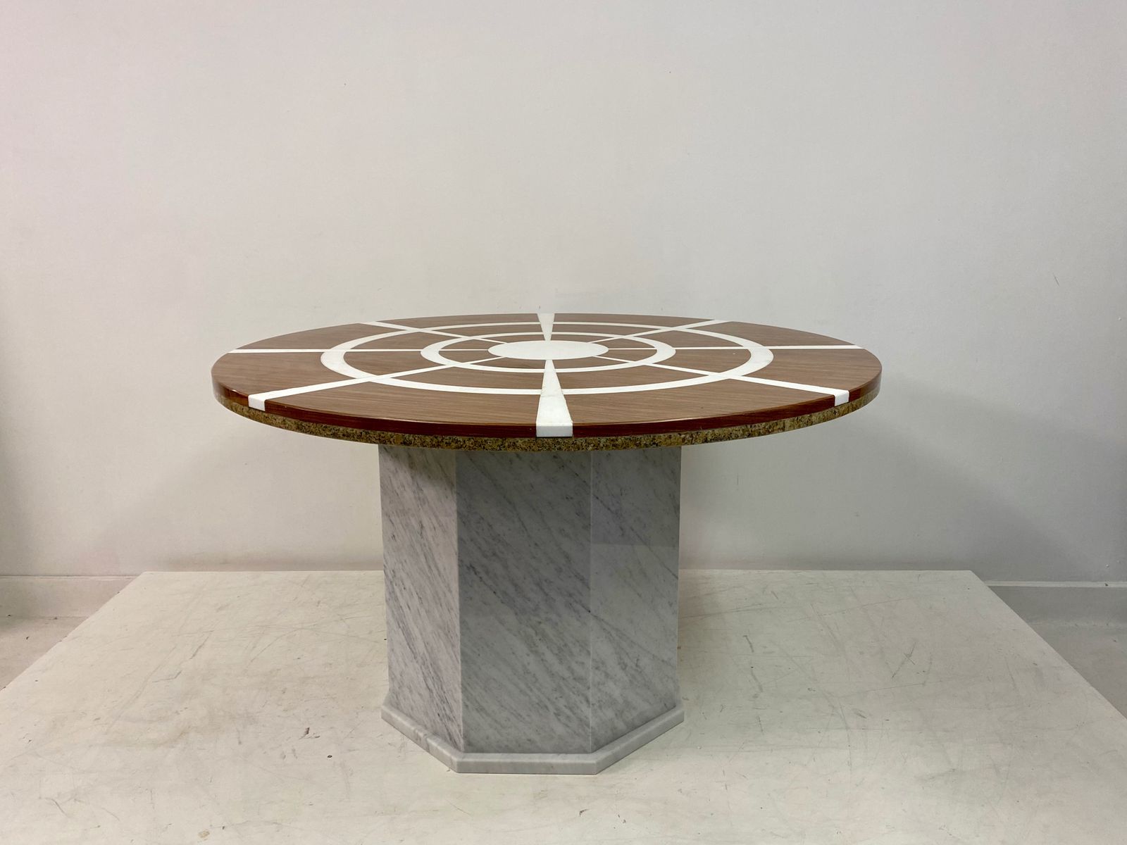 1970s Red And White Marble Dining Or Centre Table photo buy