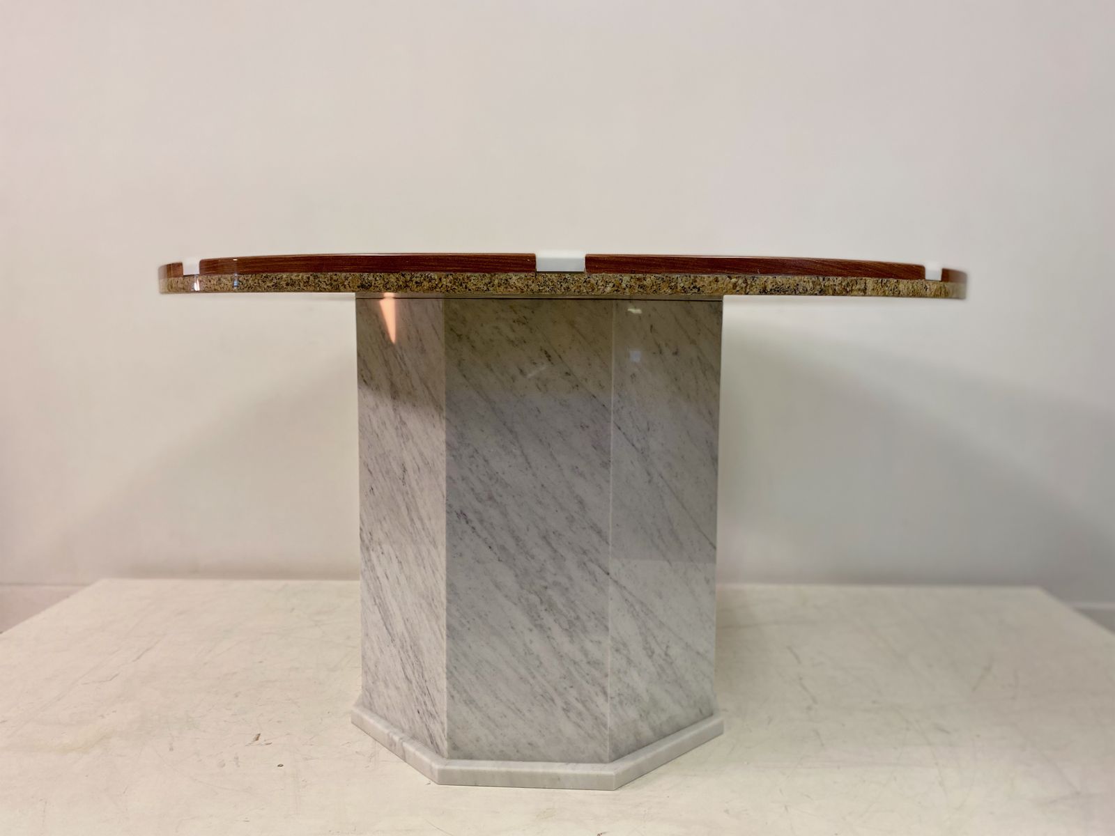 photo for sale 1970s Red And White Marble Dining Or Centre Table