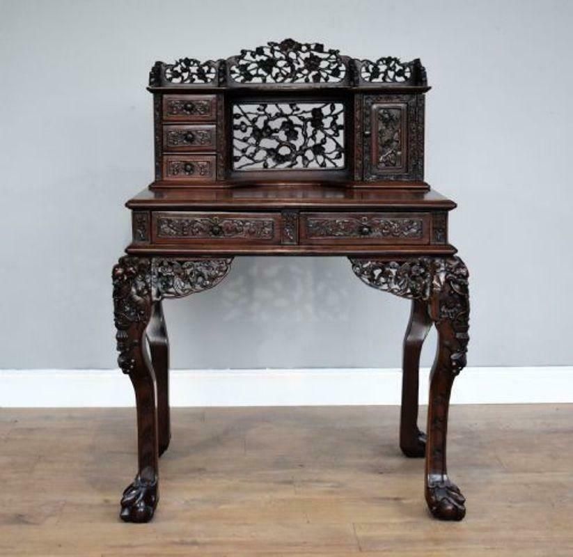 19th Century Chinese Padouk Wood Desk photo furniture