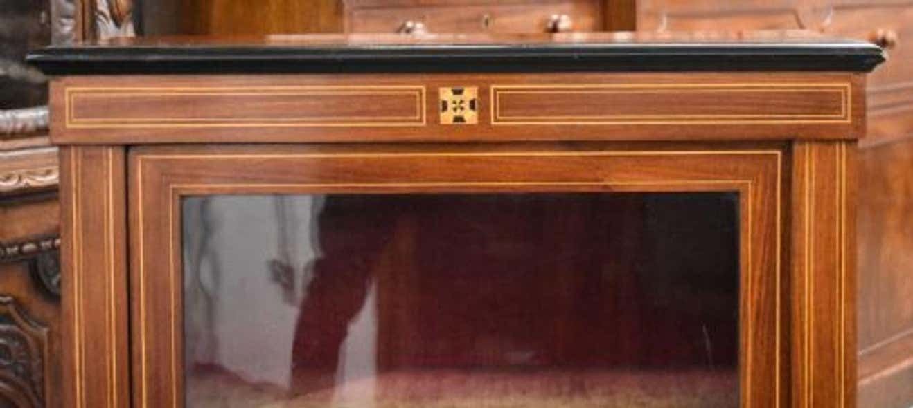 Victorian Mahogany Inlaid Pier Cabinet photo furniture