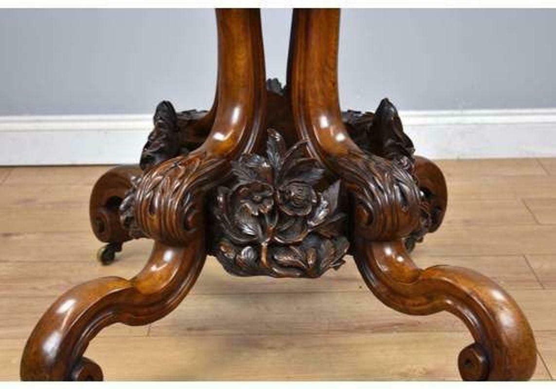 photo buy 19th Century, English Victorian Burr Walnut Loo Table