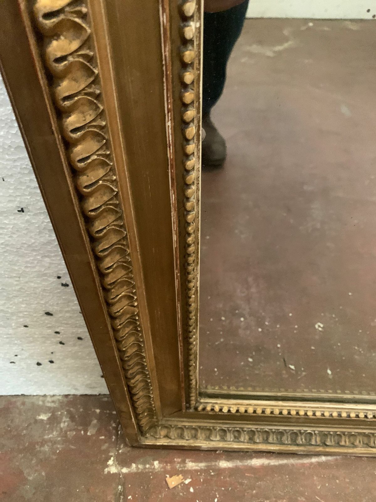 photo for sale Louis XVI Style Mirror In Wood And Gilded Stucco XIX Century