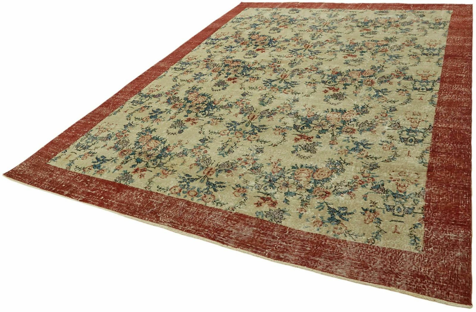 Handmade 340 X 234 Cm Beige Turkish Vintage Area Rug photo for sale