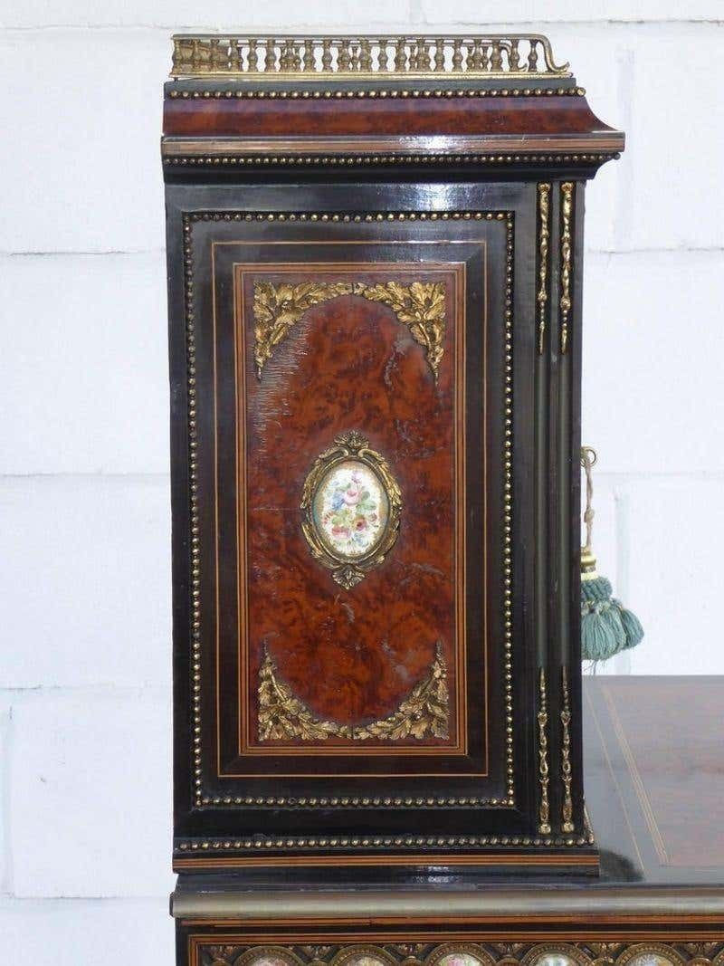 19th Century Ebony And Thuya Wood Bonheur Du Jour photo vintage
