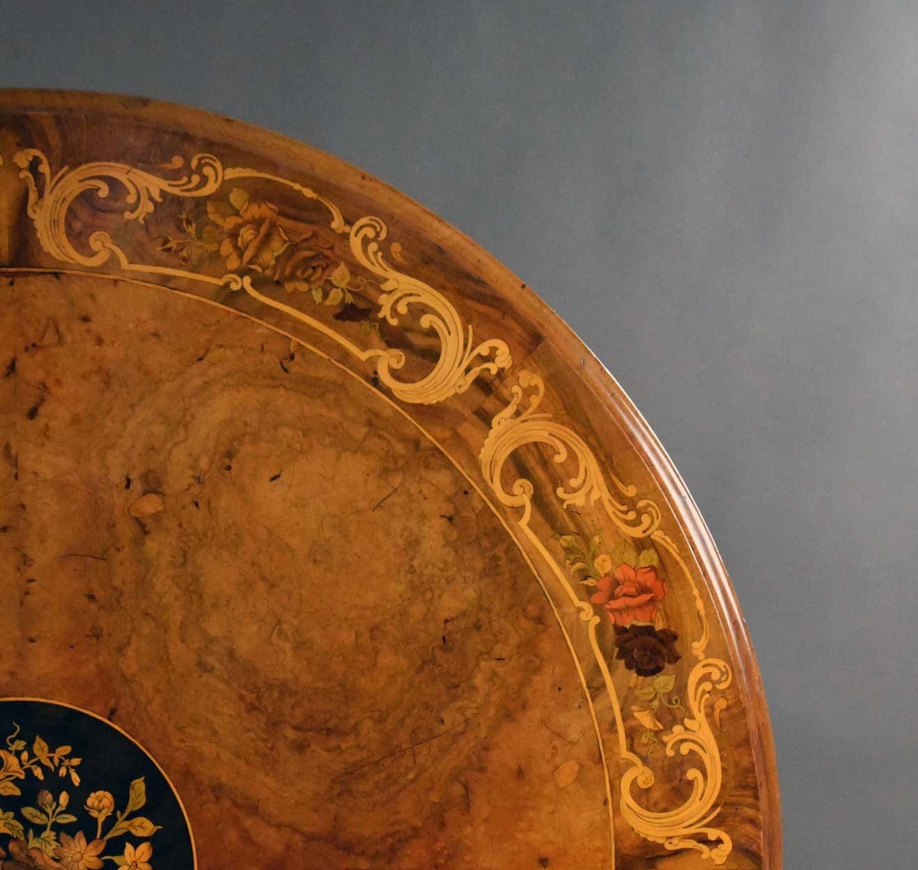 19th Century Victorian Burr Walnut & Marquetry Circular Breakfast photo 5950.0
