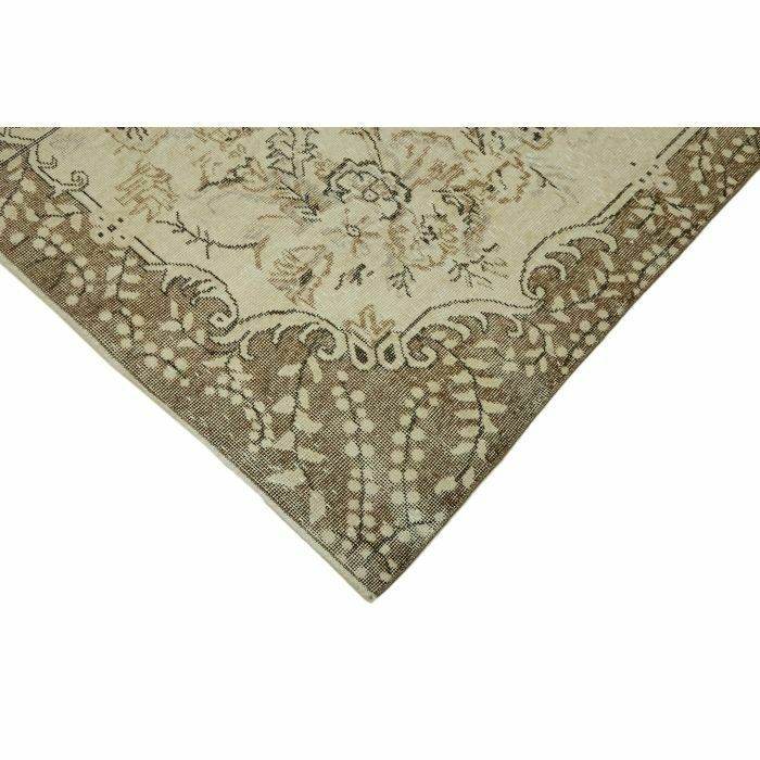 Handmade Turkish 1980's 204 X 319 Cm Beige Vintage Area Rug photo Textiles