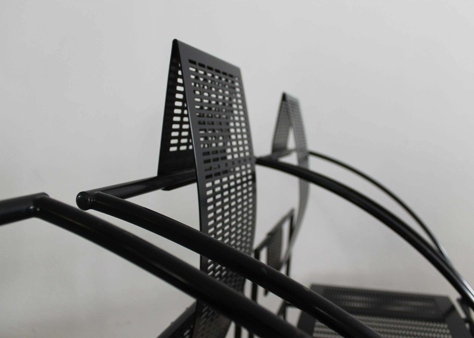 Mario Botta Set Of Six La Quinta Chairs In Steel And Metal By Alias, 1985, Italy photo vinterior