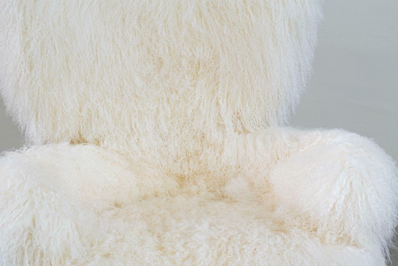 17931.4 Franco Albini Pl19 Or Tre Pezzi Armchair In White Mongolian Wool Poggi, Italy photo