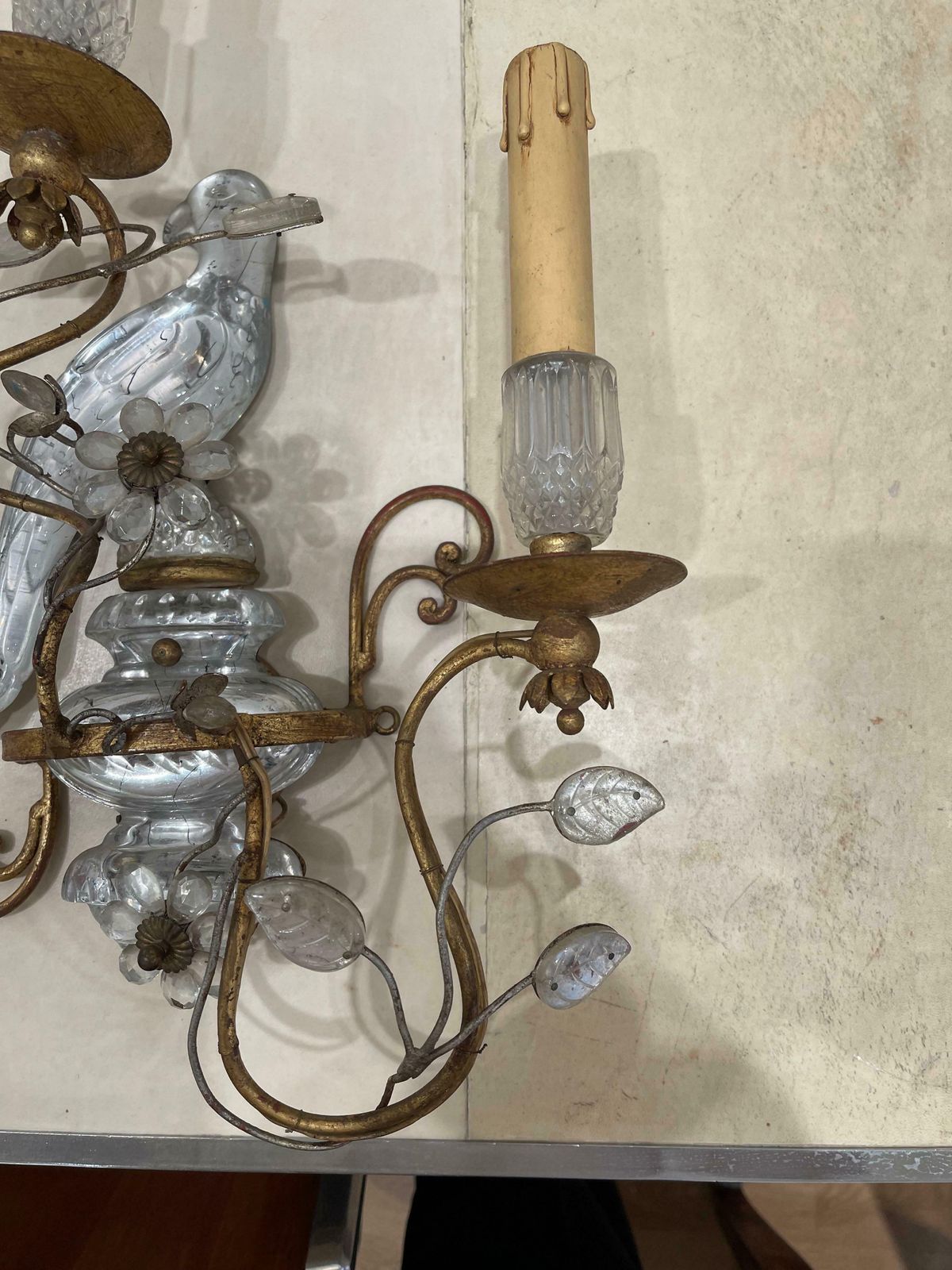 Lighting Stunning Pair Of Ancient Sconces By Maison Baguès, Art Déco, France photo