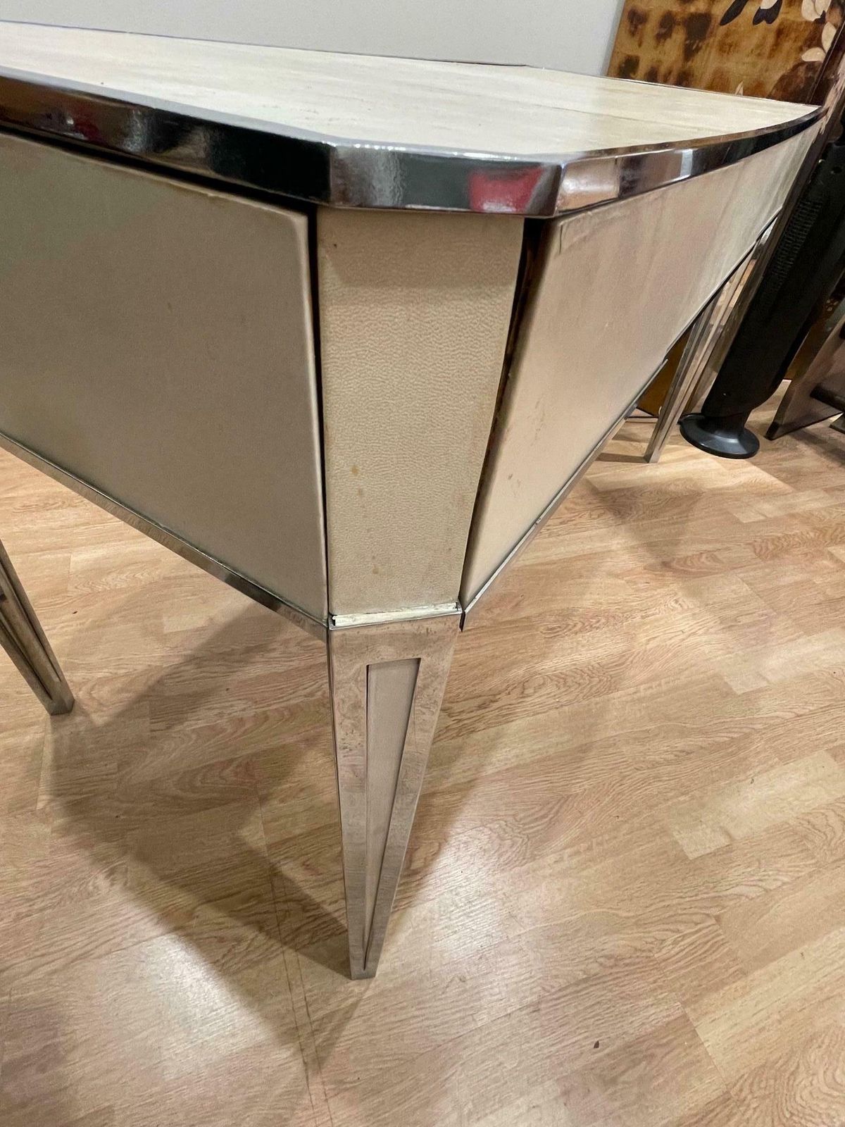 Parchment Covered Desk By Primavera, Art Deco, France, 1930's photo buy