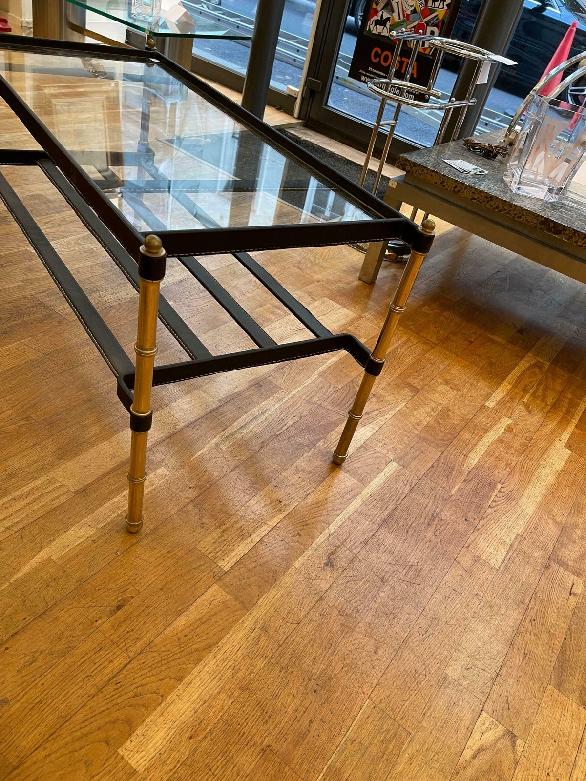 Beautiful Coffee Table By Jacques Adnet, France, Circa 1950 photo vintage