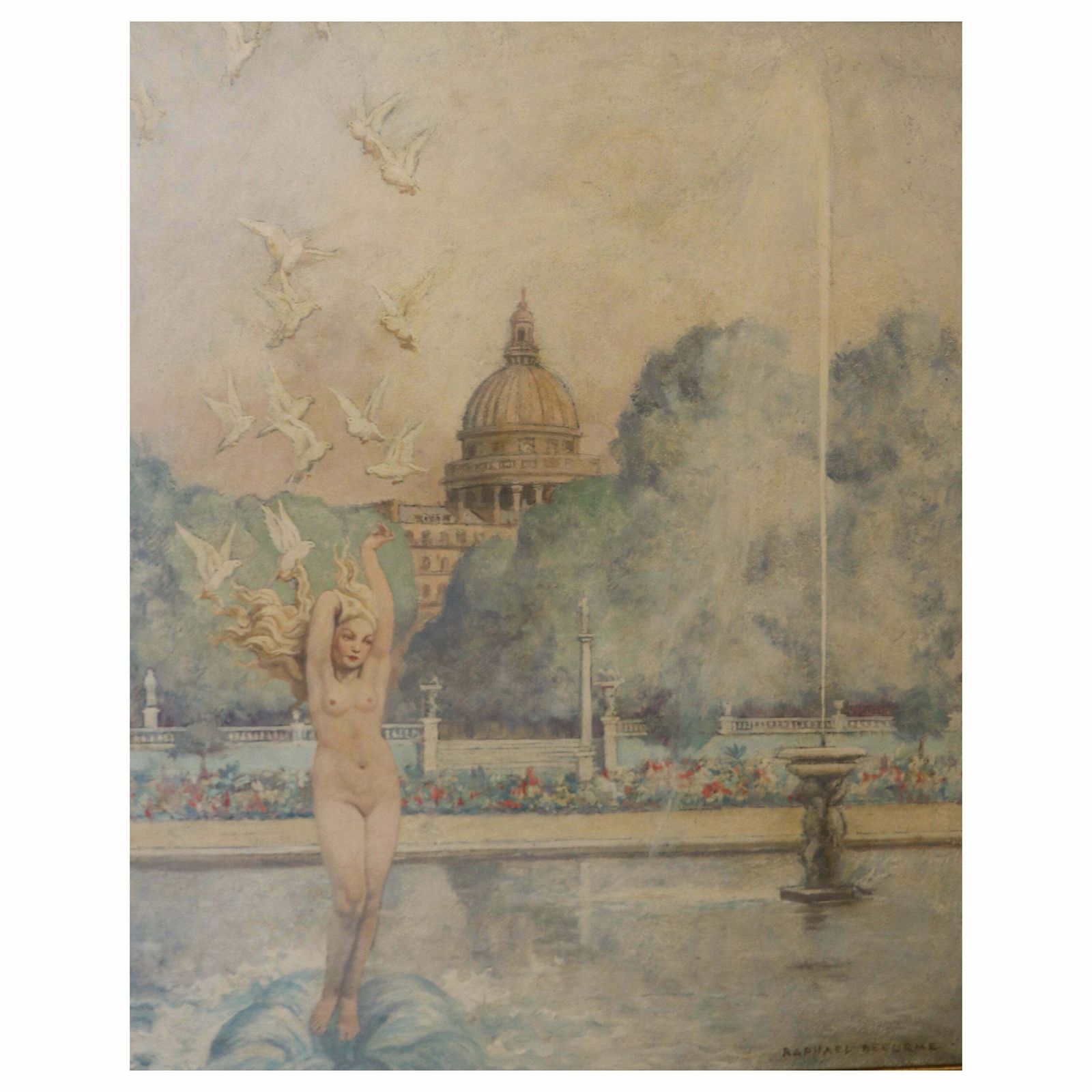 Raphael Delorme (1885 1962) , « Venus With Doves »