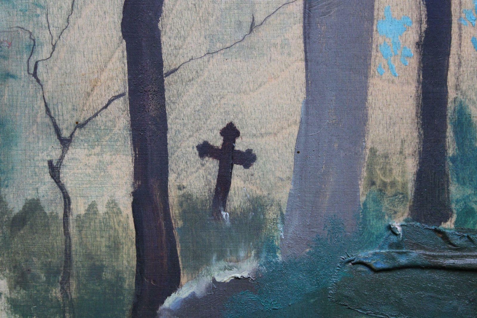 Alexander Rafael Tiknuse The Old Cemetery. 2018. Oil On Wooden Plywood. 2018 photo furniture