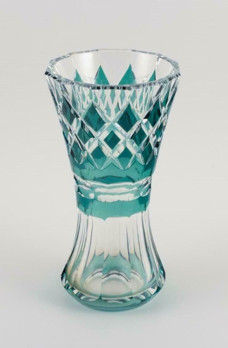 Val St. Lambert, Belgium, Large Art Deco Crystal Glass Vase. photo furniture