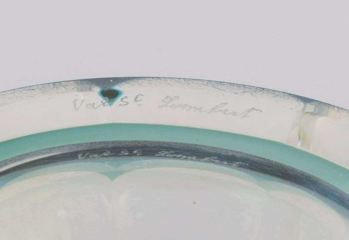 Val St. Lambert, Belgium, Large Art Deco Crystal Glass Vase. photo vinterior