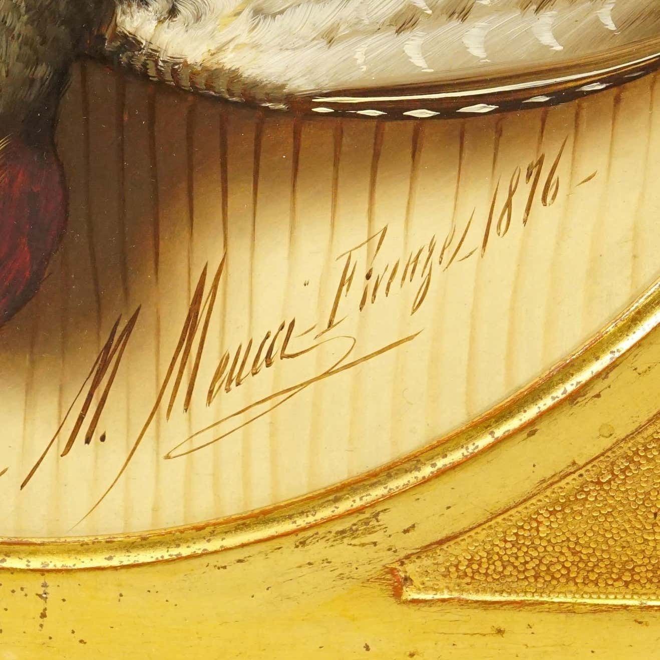 Antique Trompe L'oeil Painting By Micheangelo Meucci, Florence 1867 photo vinterior