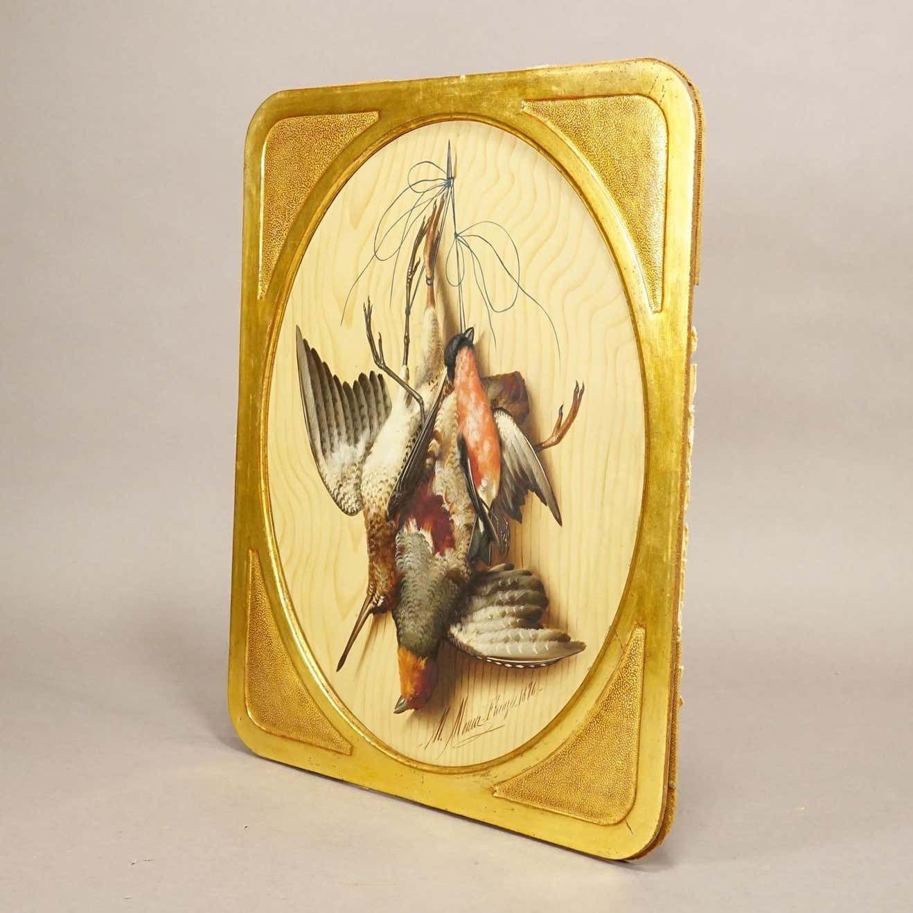Antique Trompe L'oeil Painting By Micheangelo Meucci, Florence 1867 photo buy