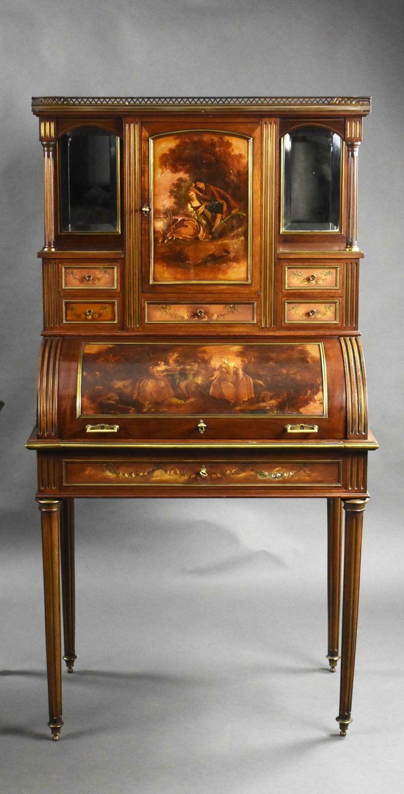 Pair Of 19th Century French Vernis Martin Cylinder Top Desks photo furniture