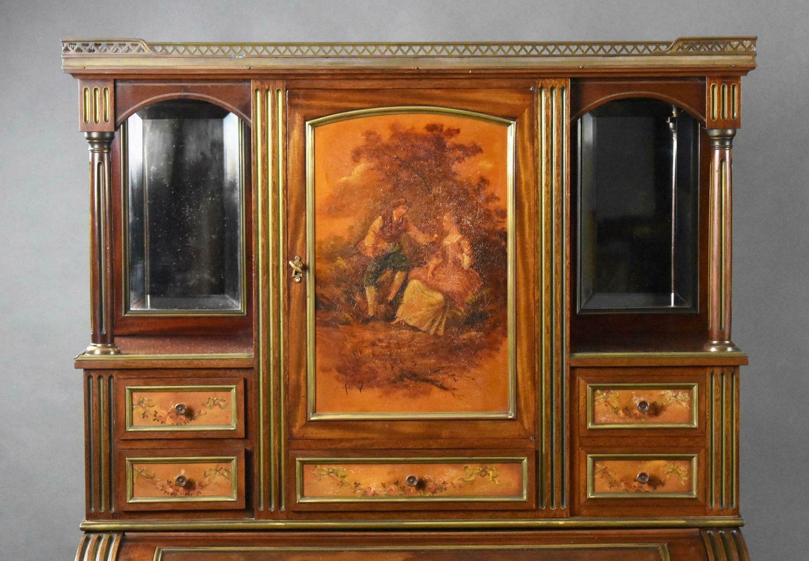 Pair Of 19th Century French Vernis Martin Cylinder Top Desks photo for sale