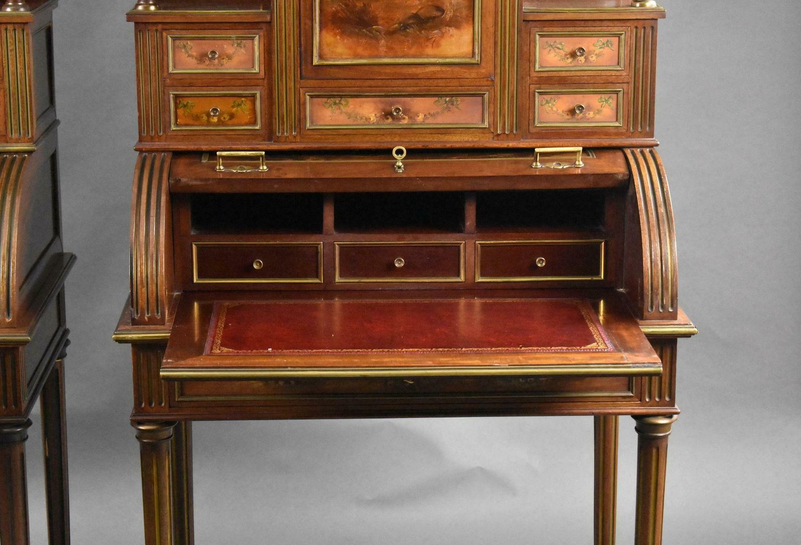 photo buy Pair Of 19th Century French Vernis Martin Cylinder Top Desks